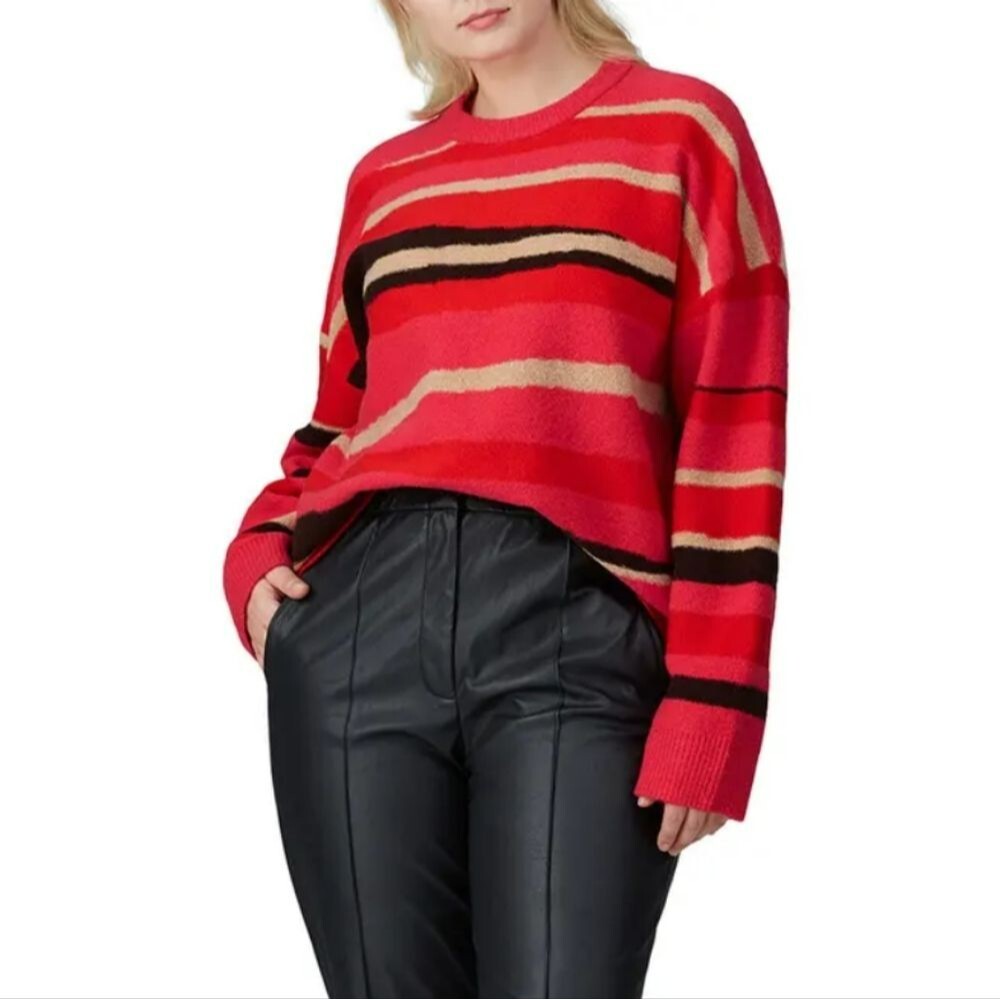 DIANE VON FURSTENBERG Dune Wool-Blend Intarsia Sweater in Pink medium